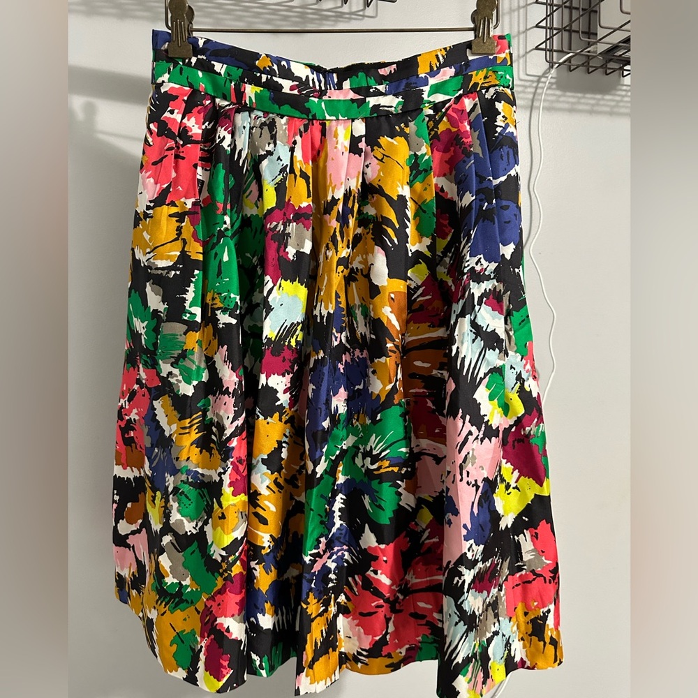 JCrew floral silk midi skirt with pockets. Size 4.